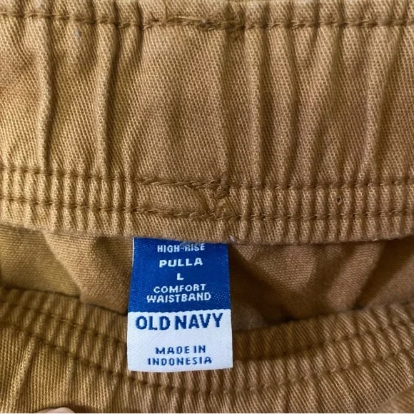 Old Navy High Rise Pulla Utility Pants Womens Large Brown Pull On Stretch - Picture 7 of 9